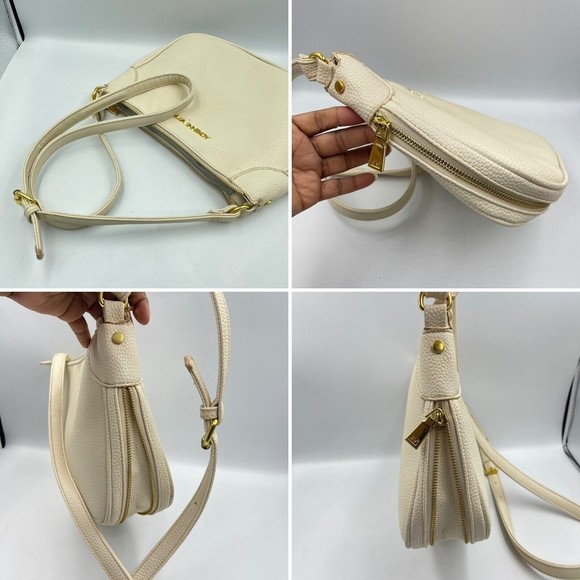 Adrienne Vittadini Handbag Womens Cross Body Shoulder Handbag Beige - Picture 10 of 16